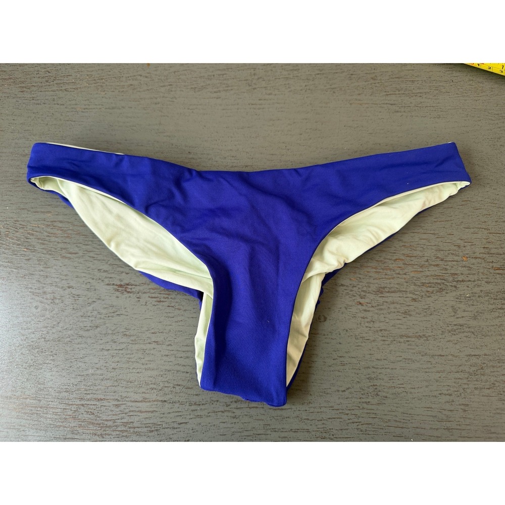 L Space Bitsy Cut Ruched Scrunch Bikini Bottom Royal Blue XS NWOT